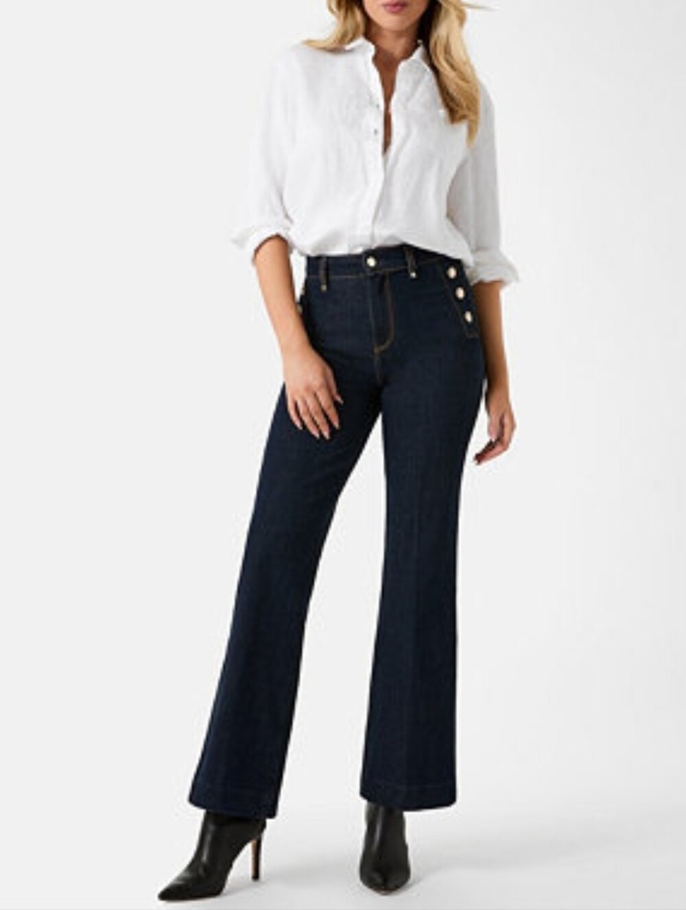 Guess High-Rise Dark Blue Bootcut Flare Jeans 31x32 (12)